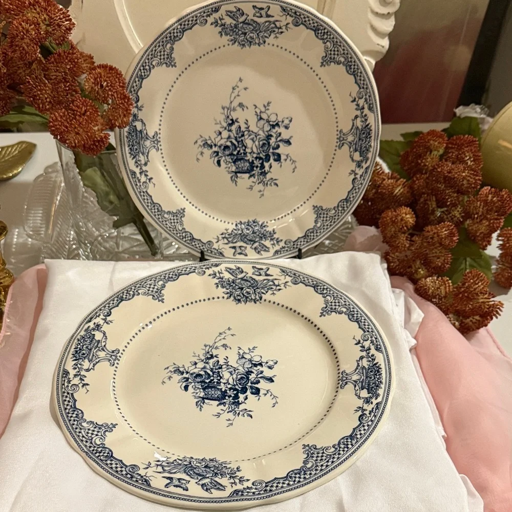 Fleurs,Les Depareillees from Italy, Ceramic Dinner Plate ,salad plate
